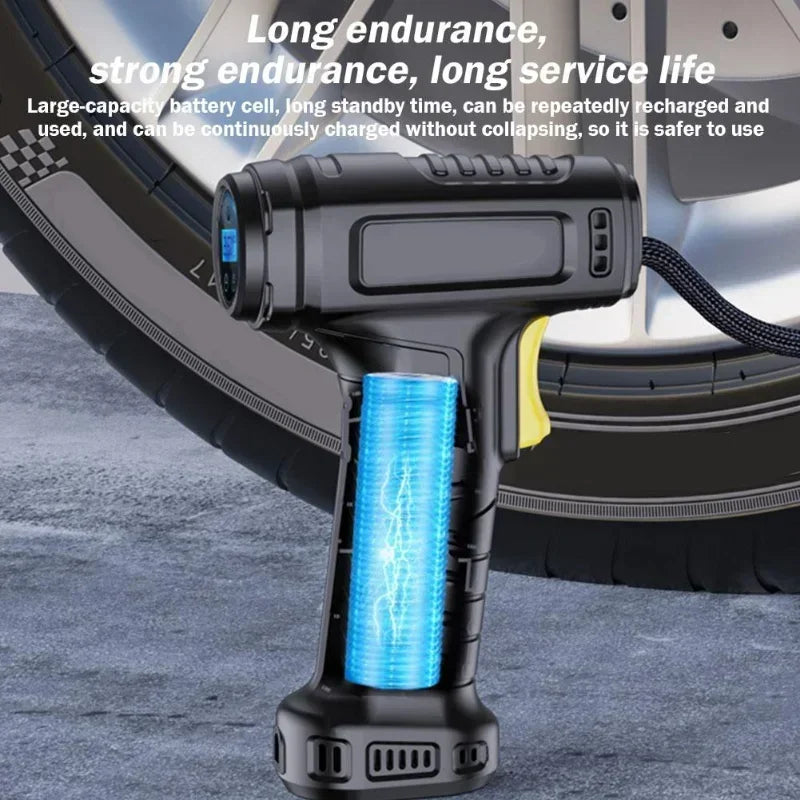 Wireless/Wired Car Air Pump Portable 120W Tire Pump Car Air Compressor Tire Inflator Tire Inflator for Motorcycle Bicycle Ball