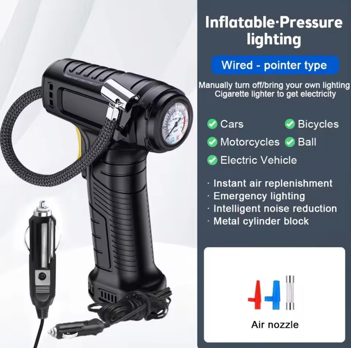 Car Air Pump Portable Wireless/Wired